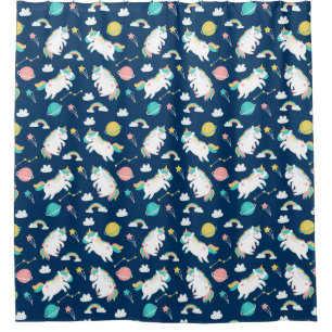 Space Unicorns  Shower Curtain