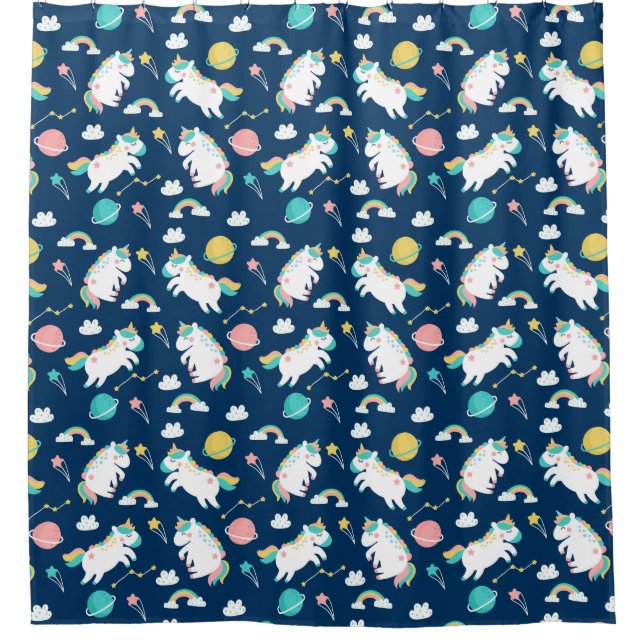 Space Unicorns  Shower Curtain (Front)