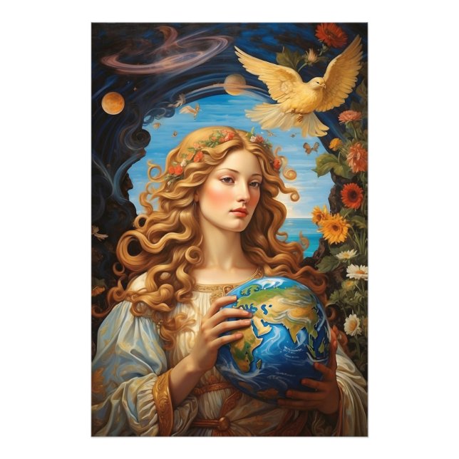 *~*  Space Universe Earth Light AP50 Woman Photo Print (Front)