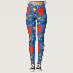 space universe galaxy planets satellites workouts leggings