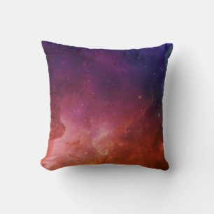 Space Universe Red Blue Watercolor Star Nebula Cushion