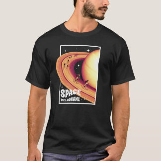 Space Velodrom Bicycle  I Saturn Cycling T-Shirt