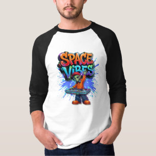 Space Vibes Alien DJ Music Streetwear Design T-Shirt