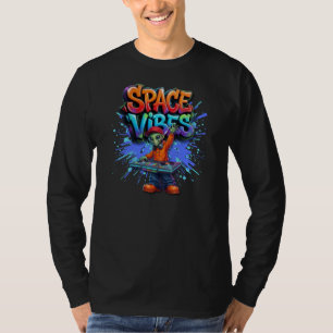 Space Vibes Alien DJ Music Streetwear Design T-Shirt