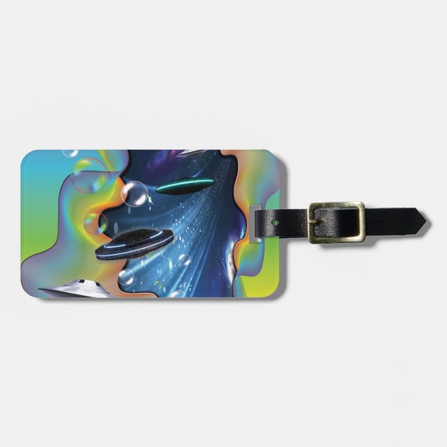 Space visitors luggage tag (Front Horizontal)