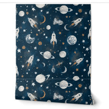 Space Wallpaper | Nursery Accent Wall