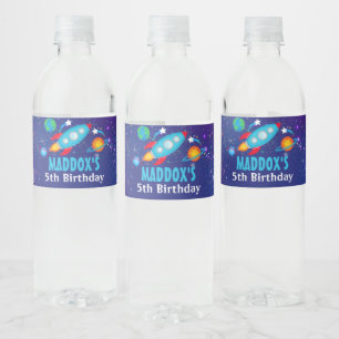 Space Water Bottle Labels Galaxy