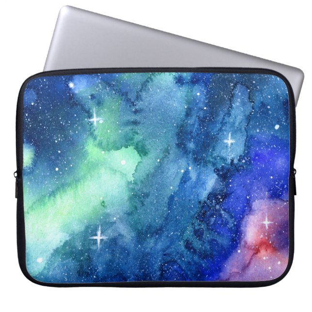 Space Watercolor Art Laptop Case (Front)