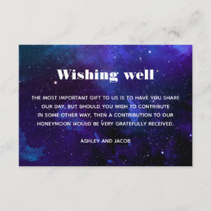 Space wedding wishing well. Night stars. Universe Enclosure Card
