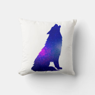Space Wolf howling - Choose background color Cushion