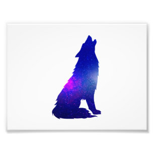 Space Wolf howling - Choose background color Photo Print