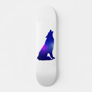 Space Wolf howling - Choose background color Skateboard