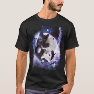 Space Yin Yang Cat Cats Cosmic Yin-Yang Kitty In G T-Shirt
