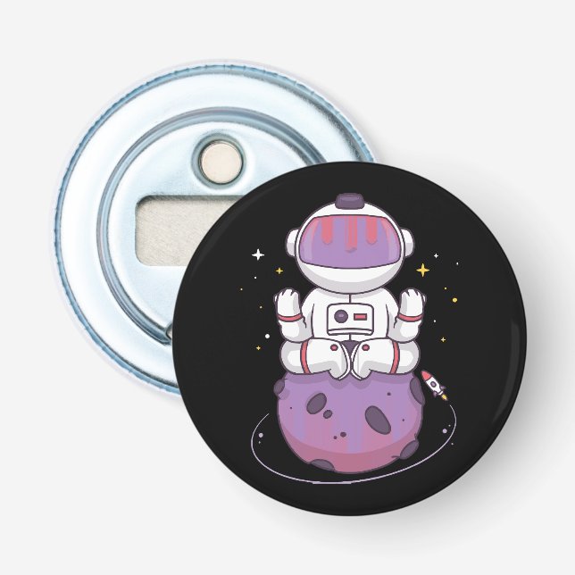 Space Yoga  Bottle Opener (Front)