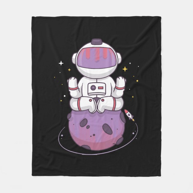 Space Yoga  Fleece Blanket (Front)