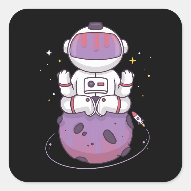 Space Yoga  Square Sticker (Front)
