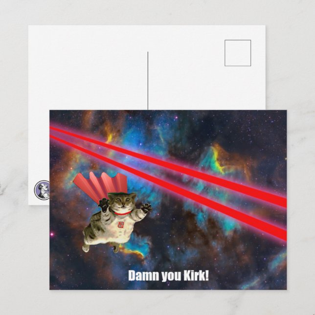 Spacecat Dodging Phasers Postcard (Front/Back)