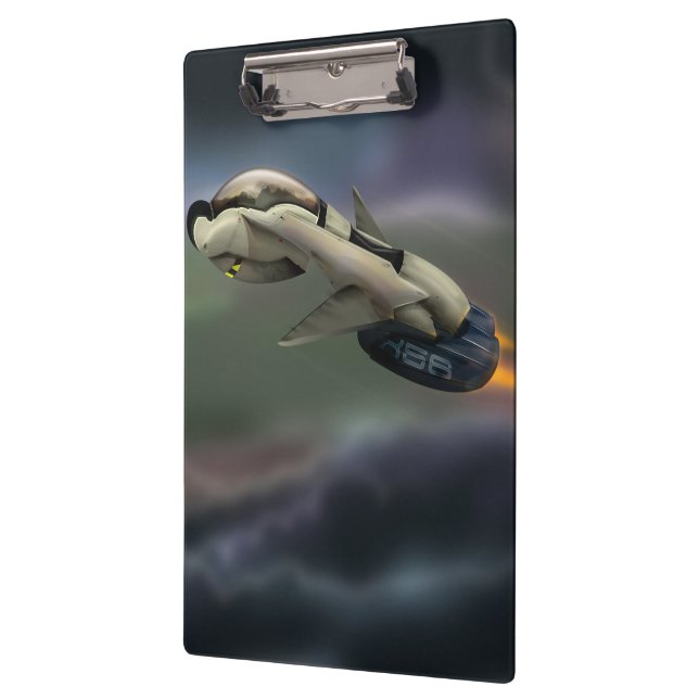 Spacecraft flying through a planet clipboard (Left)