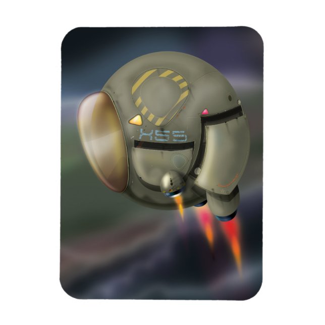 Spacecraft flying through a planet magnet (Vertical)