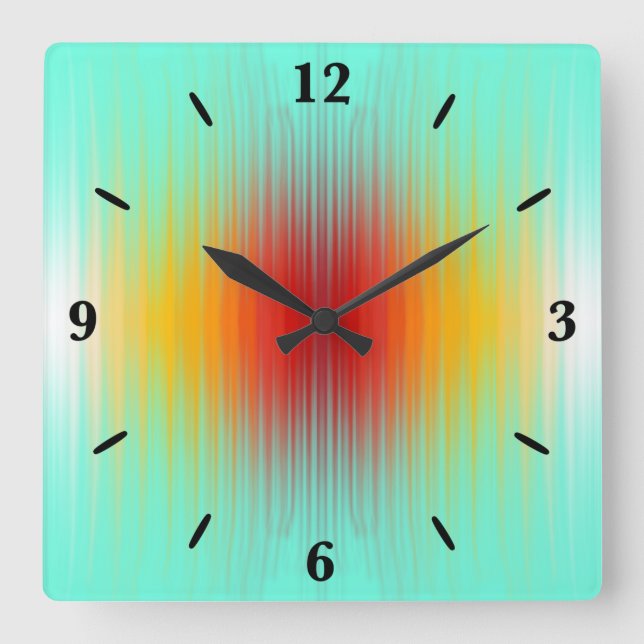Spacecraft Reentry Plasma Field Colours Abstract  Square Wall Clock (Front)