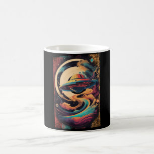 Spacecraft Traveling Galaxy Taza Coffee Mug