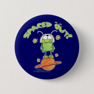 Spaced Out Alien 6 Cm Round Badge
