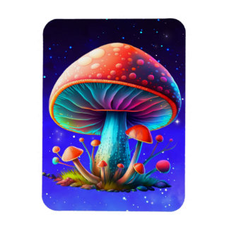 Spaced Out Rainbow Amanita Muscaria Magnet