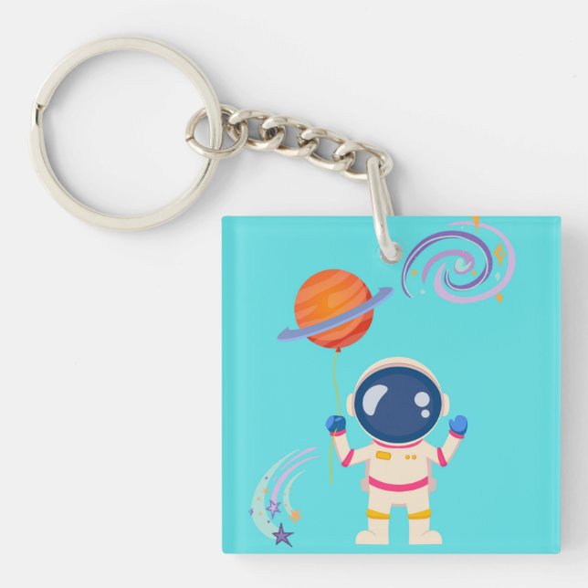 Spaceman cartoon adventures. key ring (Front)