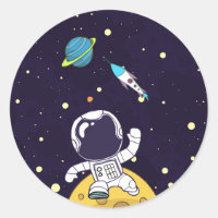 Spaceman Exploring Outer Space