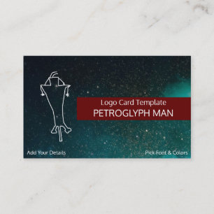 Spaceman or art Petroglyph Man Logo Business Card