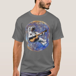 Spaceman Playing Guitar in space, music lover in t T-Shirt