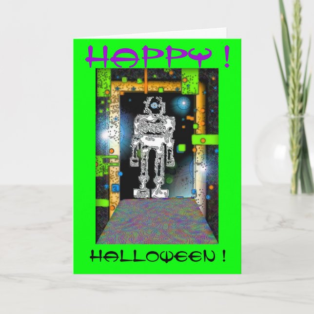 SPACEMAN RoBoT HALLOWEEN CARD (Front)