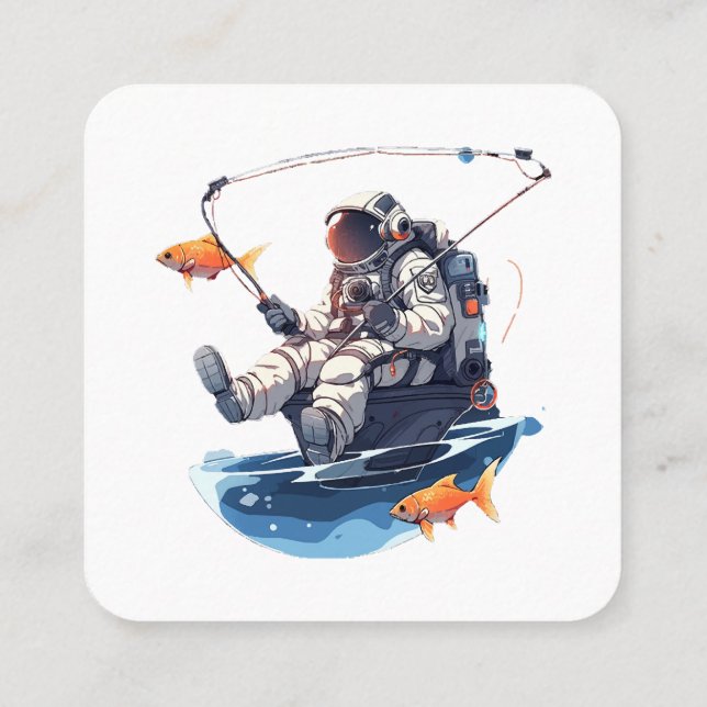 spaceman square business card (Back)