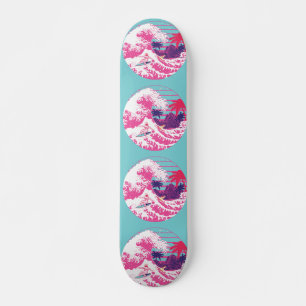 Spaceman surfing The Great pink wave Skateboard