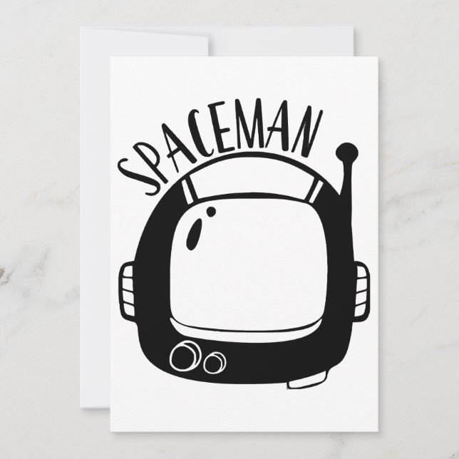 Spaceman Vintage Invitation (Front)