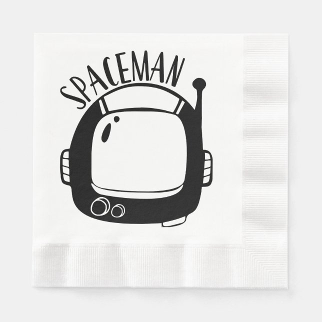Spaceman Vintage Napkin (Front)