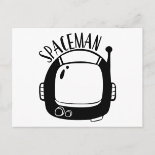Spaceman Vintage Postcard