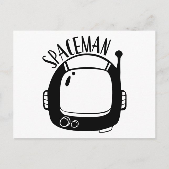 Spaceman Vintage Postcard (Front)