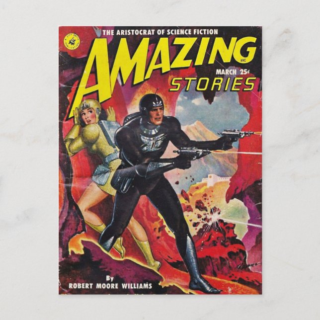 Spaceman with Two Rayguns Postcard (Front)