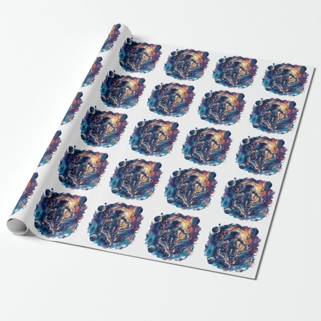 Spaceman Wrapping Paper (Unrolled)