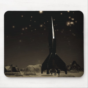 Spacemen and Rocketship Mousepad