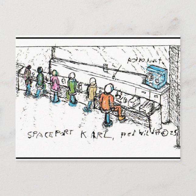 Spaceport  KARL,  Artist's concept sketch the Postcard (Front)