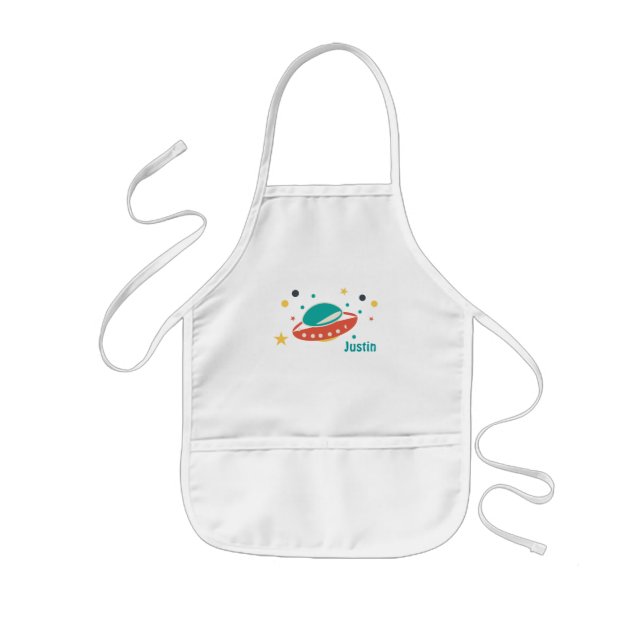 Spaceship Art Smock Kids Apron (Front)