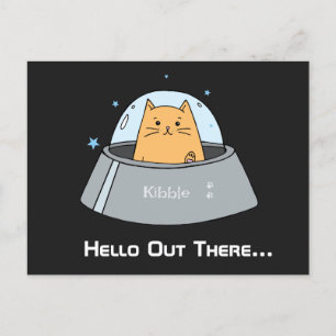 Spaceship Cat Customised Postcard