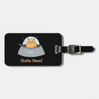 Spaceship Cat Luggage Tag