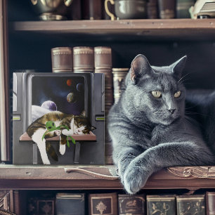 Spaceship Cat Sci-Fi Cute Tile