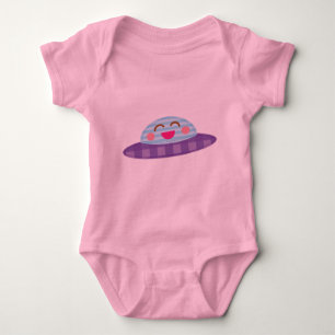 Spaceship Flying Saucer Kawaii Baby Bodysuit