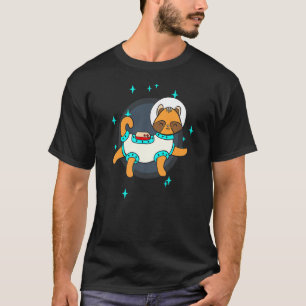 Spaceship Galaxy Stars Flying Cat Kitty Cute Fly S T-Shirt