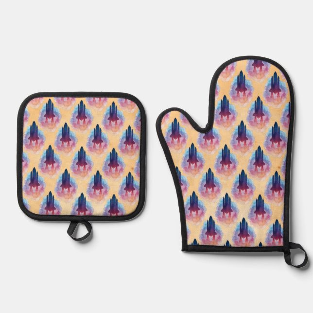 Spaceship Oven Mitt & Pot Holder Set (Front)