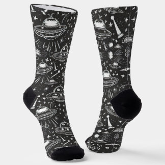 Spaceship Pattern Socks